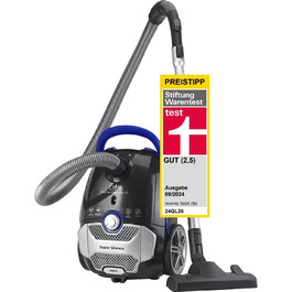 Пилсос Fakir Blue Vac Power TS 721 з мішком, 800 Вт, з кабелем, HEPA фільтр H14, тихий двигун 69dB(A), мішок 3л, радіус дії 12м, чорний/блакитний