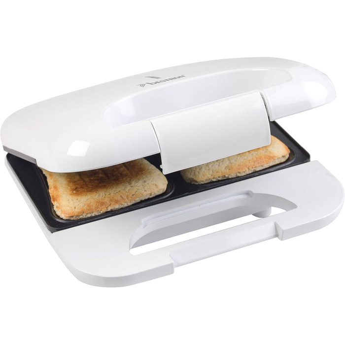 Тостер для сендвічів Bestron з антипригарним покриттям, бутербродниця потужністю 750 Вт, Funcooking, (білий)
