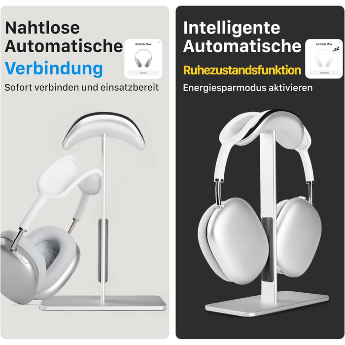 Підставка для навушників AirPods Max, алюміній, з режимом сну, для столу, антиковзаюча, захист від подряпин, сумісна з AirPods Max