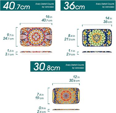 Набір посуду SIMI 18 предметів для 6 осіб, порцеляна, богемський стиль