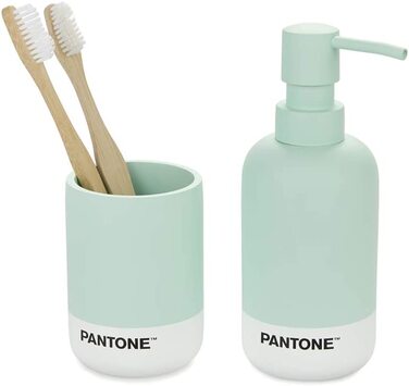Набір для ванної кімнати balvi Pantone, набір кольорових аксесуарів для ванної кімнати, якісний і дизайнерський контейнер з милом і цукром (зелений)
