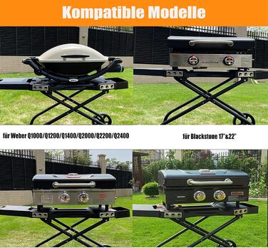 Підставка для гриля GFTIME для Weber Q1000, Q2000, Q1200, Q1400, Q2200, Q2400 та Blackstone 43/56 см, Outdoor
