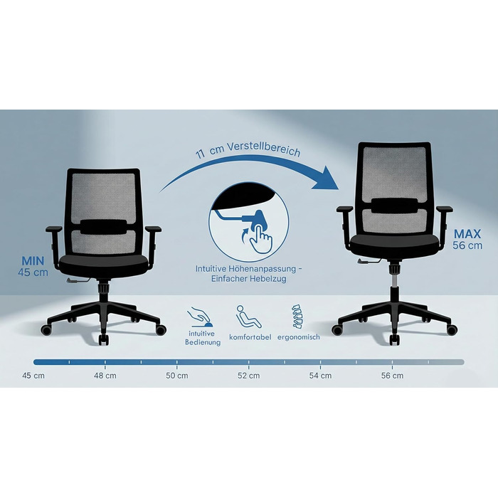 Офісний стілець для дому та офісу: ергономічний, компактний, з підлокітниками
