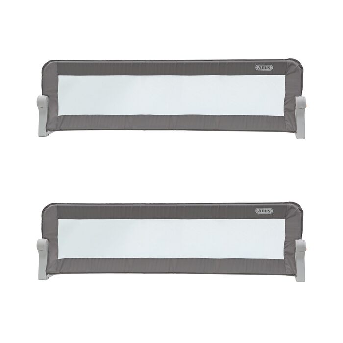 Бортик для ліжка ABUS Eric для немовлят та дітей - захист від випадання для батьківських, дитячих та сімейних ліжок - складаний для подорожей, 150 см (2 шт., сірий)