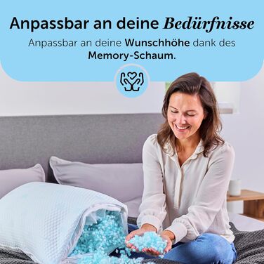 Подушка з піною з пам'яті Cloudpillo - комплект преміум-подушок, регульована висота, 40x80 см, ергономічні та гіпоалергенні подушки