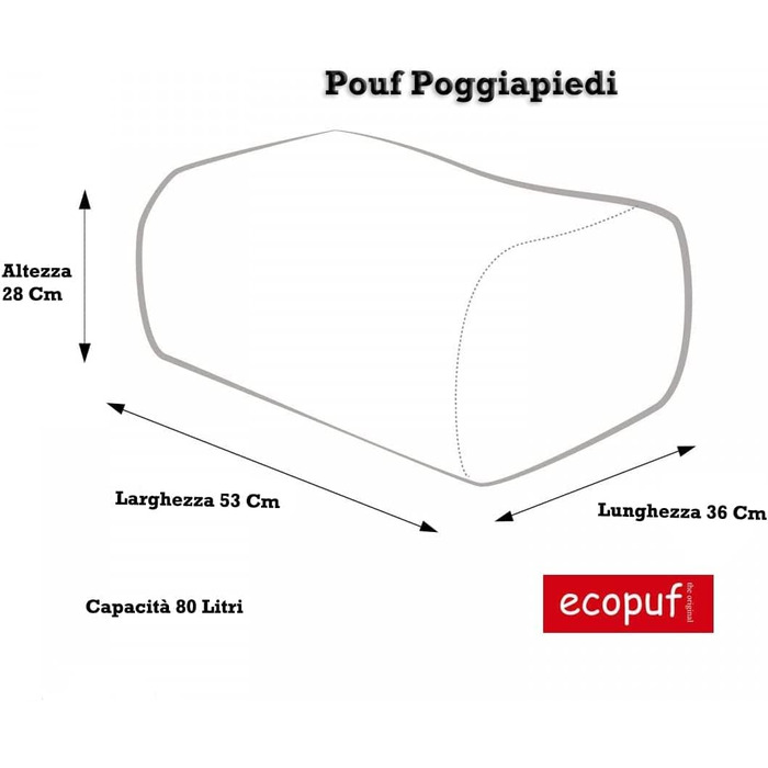 Екопуф Крісло-мішок з підставкою для ніг з водонепроникної поліестерової тканини, водонепроникний, знімний чохол, висока спинка, смурфик для сидіння або пуф для вітальні, наповнювач з пінополістирольних кульок (Or-5470)