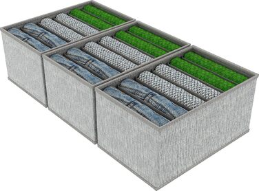 Комплект органайзерів для нижньої білизни, складна коробка для зберігання, система організації ящиків, сірий, 8 шт.