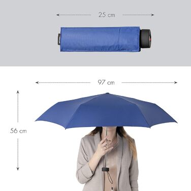 Кишенькова парасолька Knirps IS.050 Slim Small Manual - Найтонший супер легкий - Ексклюзивний дизайн ручки - 25 см (Pinta Classic)