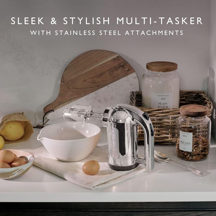 Міксер ручний DUALIT 89320, хром, нержавіюча сталь, з британською вилкою (UK Plug), срібний