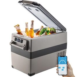 Автомобільний холодильник VEVOR 20л/45л, 12/24V DC та 100-240V AC, з Wi-Fi керуванням, для кемпінгу, подорожей, вантажівок, риболовлі. Електрична термобокс-морозильник