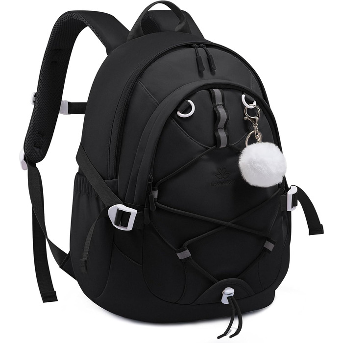 Рюкзак LOVEVOOK для підлітка, шкільний ранець 5 клас, дитячий рюкзак з нагрудною стрічкою, легка жіноча сумка для школи, рюкзак для дітей від 8 років для дитячого садка, школи, університету, відпочинку (Чорний, 15,6 дюймів)