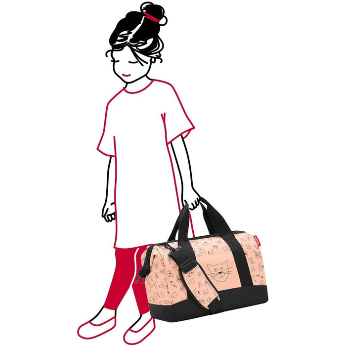 Дитяча сумка Reisenthel Allrounder M Kids Рожева з милими тваринами - маленька дорожня сумка для дітей з кріпленням для ручки валізи