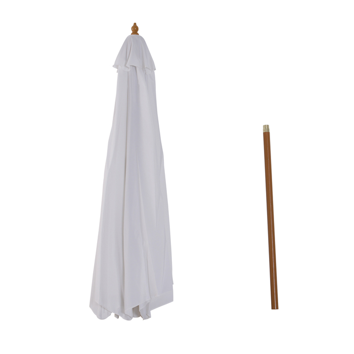 Outsunny Parasol Wood 300 см Дерев'яна парасолька Садова парасолька Балконна парасолька бамбуковий кремовий білий