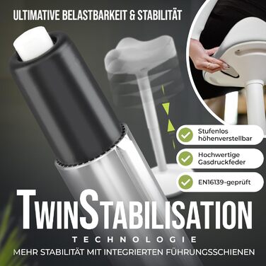 Офісний стілець SH-01 Zip з знімним чохлом | Ергономічний стілець-пуф [IGR сертифікований] | Стілець для роботи та відпочинку | З ефектом гойдання | Регульована висота [58-83 см] (Світло-сірий) 83 см - ZIP Світло-сірий