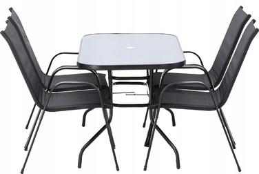 Комплект садових меблів GardenLine, метал, чорний, 5 предметів