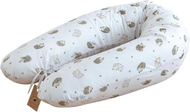 Подушка для вагітних LOOLAY 170 см - подушка для годування, подушка для сну на боці, 100% бавовна, знімний чохол, подушка для вагітних (Іжачок)