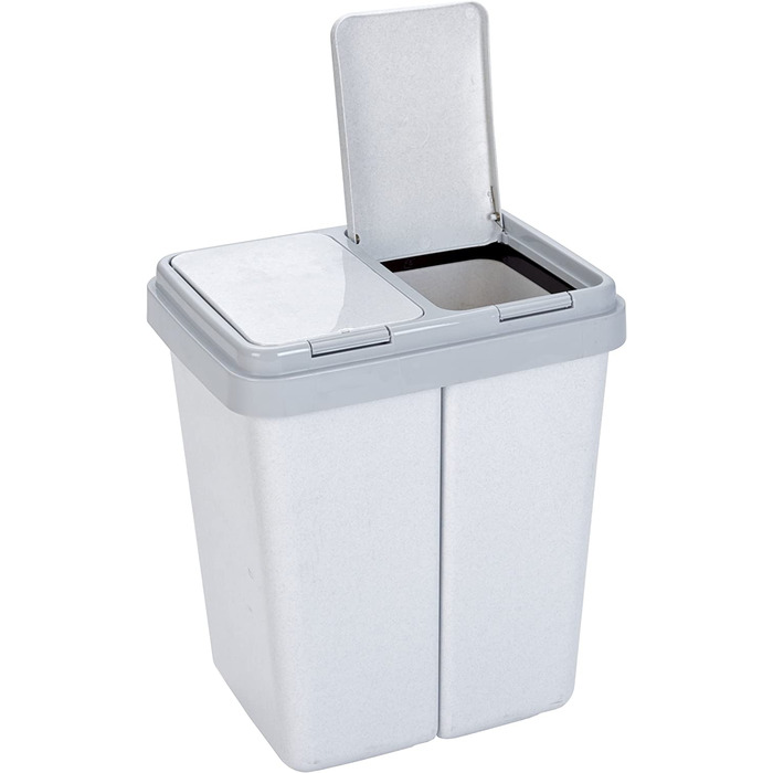 Двомісний сміттєвий бак axentia 235168, пластиковий, Сірий, 1 упаковка
