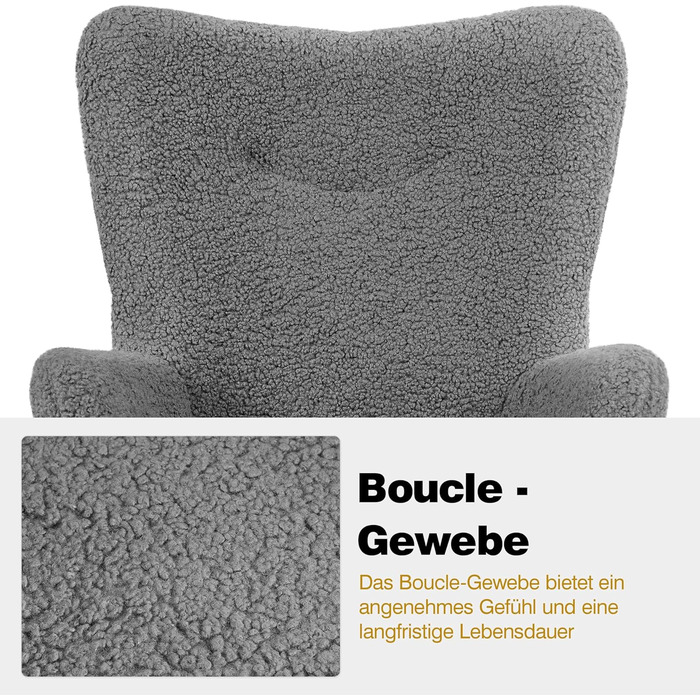 Крісло-мішок Yaheetech з поліестерним покриттям, крісло для телевізора, крісло з підлокітниками, м'яке крісло, крісло-релакс, крісло для відпочинку, біле (сіре, без пуфа)