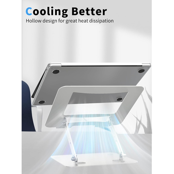 Підставка для ноутбука на стіл Soundance, чорна, регульована висота, металева, 10-15.6 дюймів