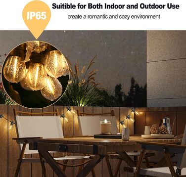 BRIMAX LED гірлянда для вулиці, 30м, 220-240V, IP44, 46+4 лампочки G40 E12 1W, 2200K, розширювана, для кемпінгу, ярмарку, саду, вечірки