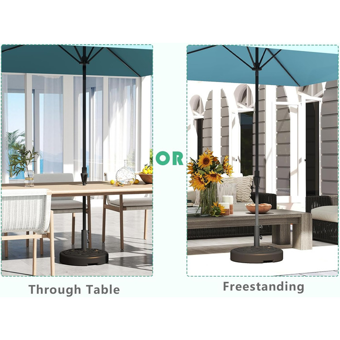 Підставка для парасольки Helios&Hestia Robuster, пластикова, заповнюється водою/піском, для вулиці, 31,8 кг, бронза