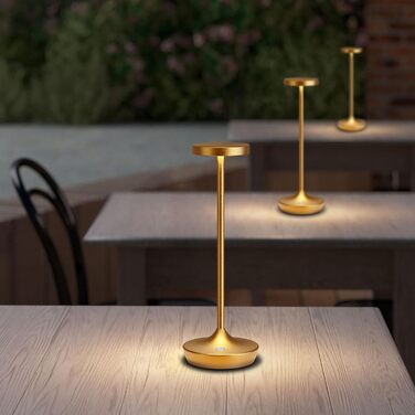 LED настільна лампа бездротова з димуванням, 3 кольори, 6000 mAh, IP54, для дому та кемпінгу (2 шт.)