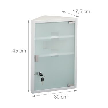 Шафка для медикаментів Relaxdays зі скляними дверцятами