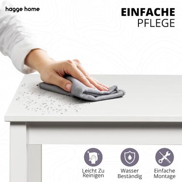 Скандинавський дерев'яний стіл Hagge Home 68x68 см - обідній, кухонний, письмовий, для дому та офісу, дитячий