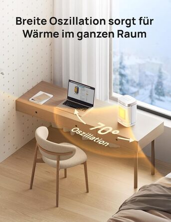 Електричний обігрівач Dreo з термостатом, 1500W, PTC-кераміка, тихий, з осциляцією, ECO-режим, таймер 12 годин, захист від перегріву та перекидання