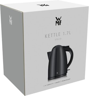 Електричний чайник WMF Stelio 1.7л з фільтром від накипу, нержавіюча сталь, матовий чорний