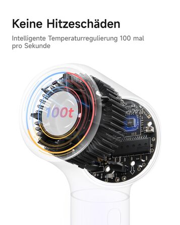 Фен для волосся Laifen Neo Special з безщітковим двигуном 110 000 об/хв, іонізацією 200 млн негативних іонів та інтелектуальним контролем температури, 2 магнітні насадки, колір Starlight Black