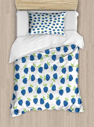 Набір фруктових підковдр Двоспальне ліжко, смачна чорниця, м'яка форма Найвища якість Підковдра з 2 предметів з 1 наволочкою, 170 x 220 см - 75 x 50 см, фіолетовий синій білий