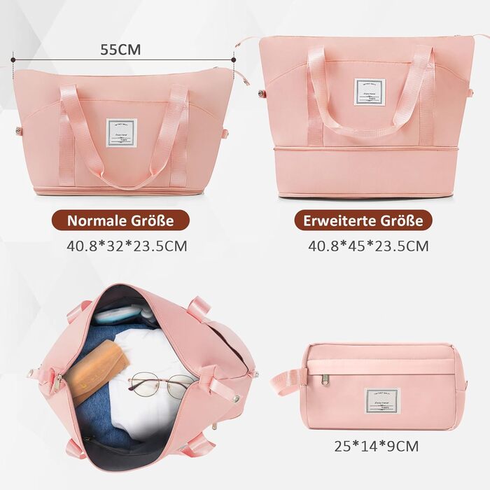 Набір валіз Merax 3 шт. з жорстким корпусом (20/24/28 дюймів), рожевий та хакі, 5-ти частинний