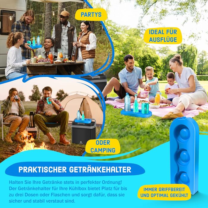 Автомобільний термобокс KESSER 24л: Охолоджує та нагріває (12/230V) для авто, човна, кемпінгу. Міні-холодильник з режимами ECO/MAX, чорний