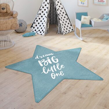 Пако домашній дитячий килим килим Дитяча кімната ігровий килимок дитячий килимок нековзний Сучасний зірка напис, розмір колір (150 см форма зірки, синій)