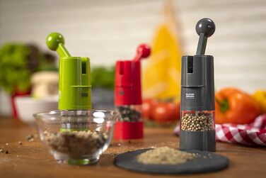 Мельниця для солі та перцю Kuhn Rikon Ratchet Grinder з регульованою керамічною жорном (червона)