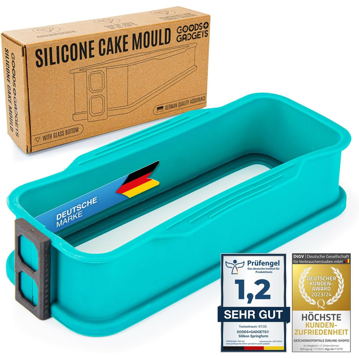 Силіконова форма для випічки тортів з антипригарним покриттям (з скляною основою XL) (Квадратна форма)