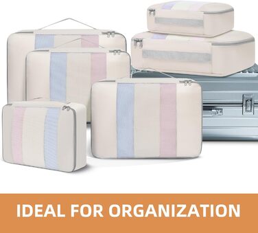 Набір органайзерів для одягу в подорожі BAGAIL, 10 шт., різні розміри, для валізи та ручної поклажі, рожевий
