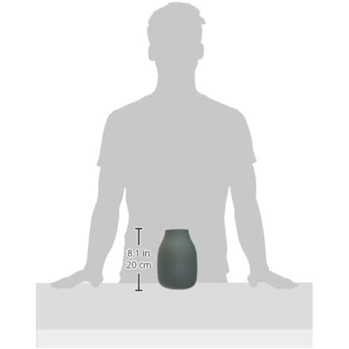 Ваза Blumus COLORA L з кераміки, Agave Green, ручної роботи, декоративна настільна ваза, 20x14x14 см