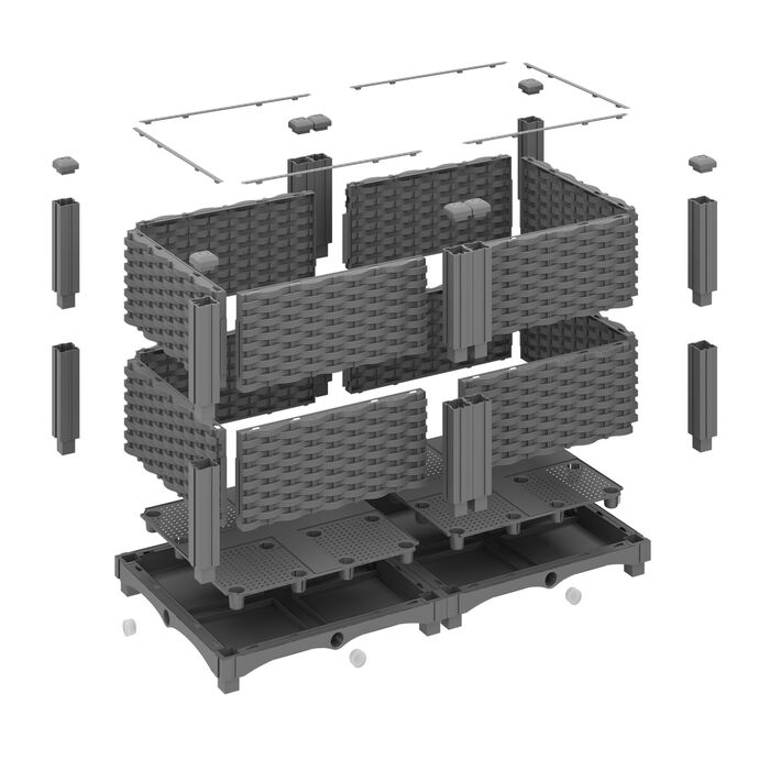 Горщик для рослин Relaxdays з імітацією ротангу