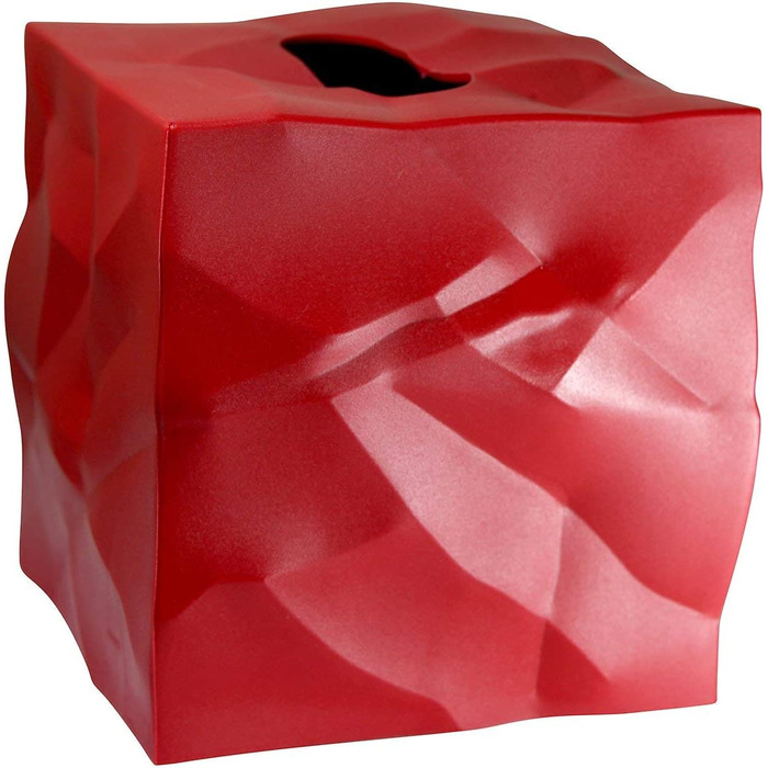 Коробка для косметичних серветок Essey Wipy Cube I, диспенсер для серветок квадратної форми, дизайнерська коробка для серветок, 13x13x13 см (червоний)