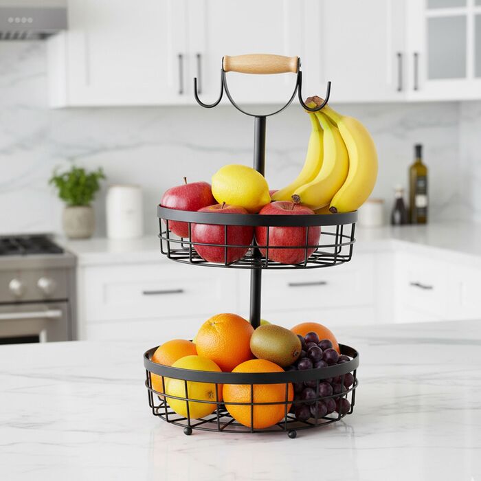 Relaxdays Двоярусна етажерка для фруктів та овочів