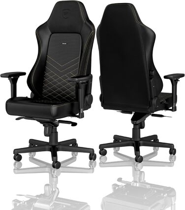 Noblechairs HERO: ігровий крісло, офісне крісло, крісло для роботи - PU-шкіра, чорний/золотий