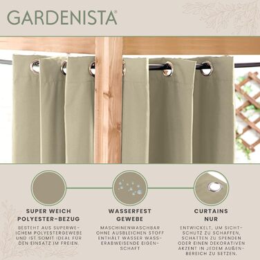 Штора для терас Gardenista з люверсами 140x213 см сіро-коричнева