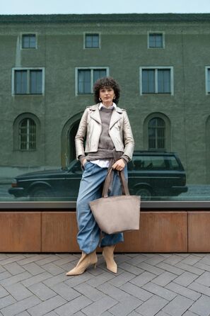 Сумка-шопер Reisenthel Shopper M – стильна та містка сумка з водовідштовхувального матеріалу Herringbone Mokka