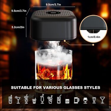 Набір для копчення коктейлів та віскі (електричний) з 4 дерев'яними стружками, аксесуар для віскі, бурбону, кави, м'яса та горіхів