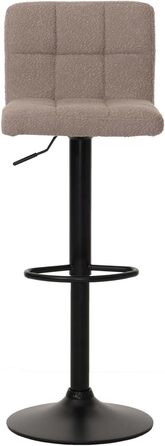 Барний стілець Mendler HWC-G87 (2 шт) - регульований, обертовий, Boucle, Taupe