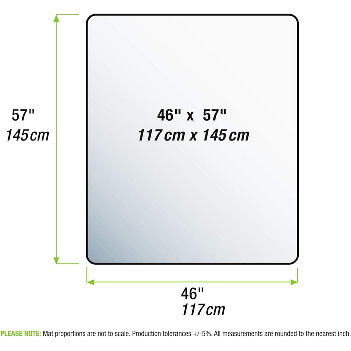 Протиковзкий килимок для захисту підлоги Marvelux ECO офісне крісло для твердої підлоги та килимової плитки 73x117см біле покриття для офісного крісла з нековзною підкладкою прямокутний екологічний поліпропілен плоский упакований (117 x 145 см)