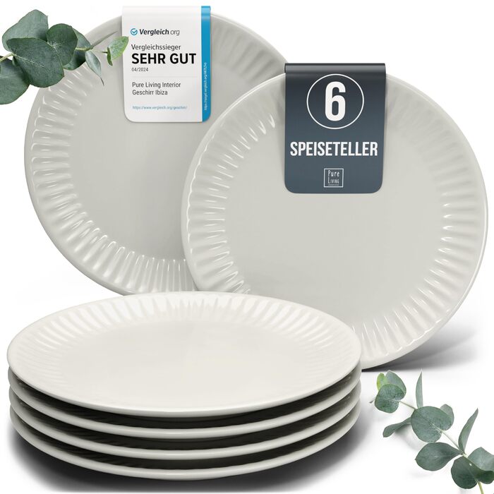 Набір посуду Steingut Hygge 24 шт. для 6 осіб: тарілки, миски, сервіз, Pure Living