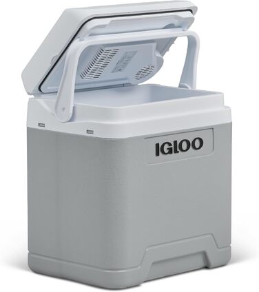 IGLOO IE27 - Електрична холодильна сумка/міні-холодильник 27л, 12/230V для авто, човна та відпочинку (сірий)